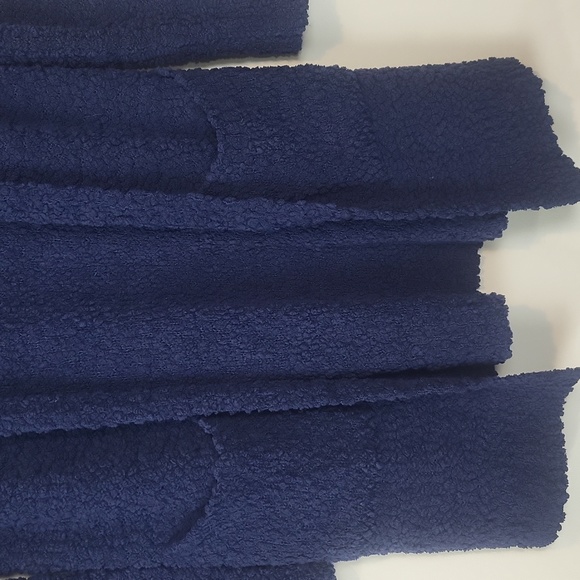 MEROKEETY Blue Long Sleeve Chunky Knit Open Front Cardigan with Large Pockets - Picture 3 of 9